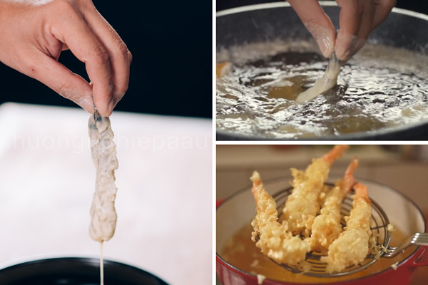 Cách chiên tôm tempura